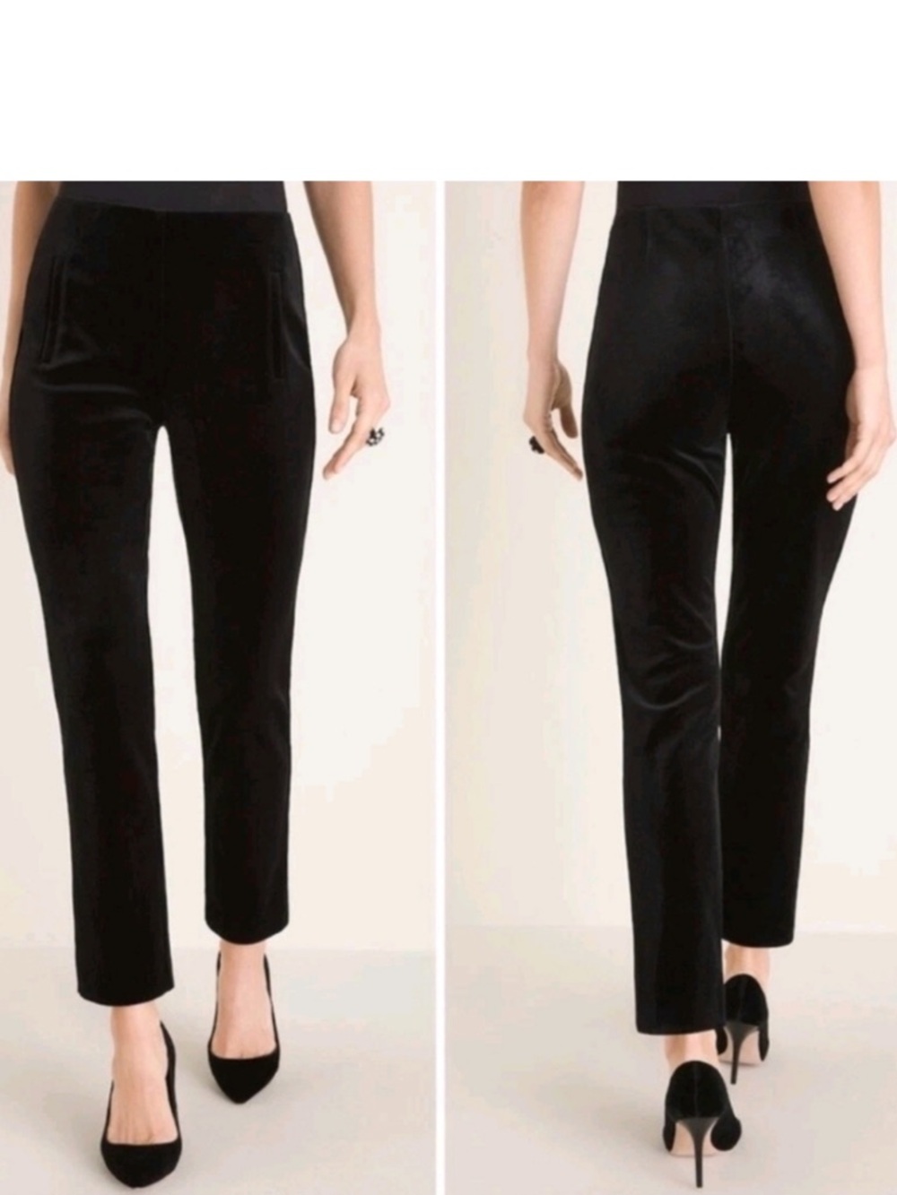 NWOT Chico's Velvet Black Pull-On 0.5 Straight Leg Ankle Pants